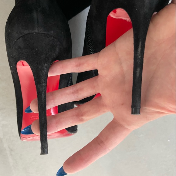 Christian Louboutin Kate 85mm Black Suede Knee Boots size 37.5 - Picture 5 of 6